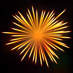 Firework bursting background. Symbol festive.