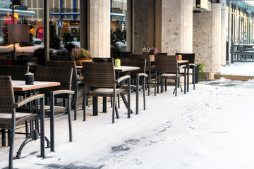 Summer cafe in the winter.