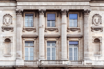 Fototapeta na wymiar Windows with columns and balcony.