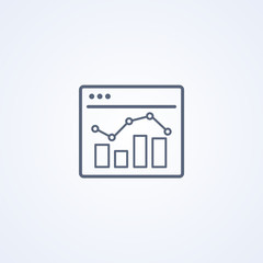 Graph, vector best gray line icon