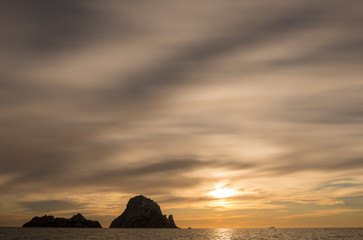 Naklejka na ściany i meble The sunset on the island of Es vedra, Ibiza