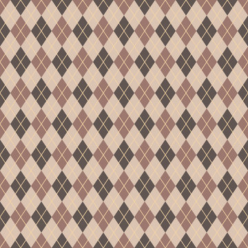Retro Argyle Seamless Pattern - Argyle seamless pattern in retro colors of brown and cream for Father's Day