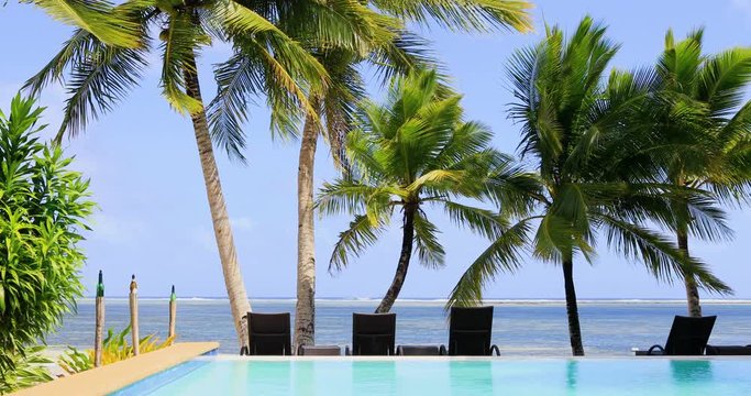 swimming pool in a hotel on the beach, philippines