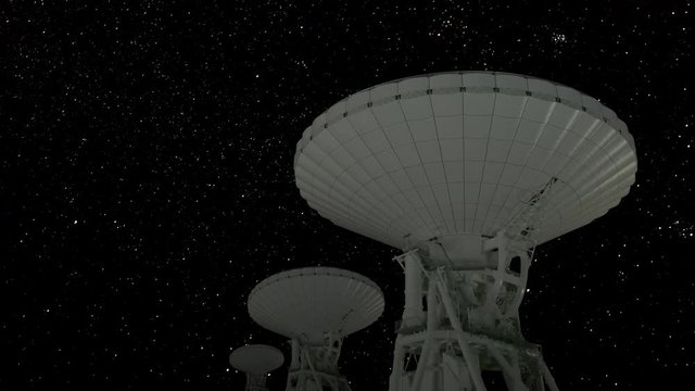 タイムラプス - 電波望遠鏡と星空