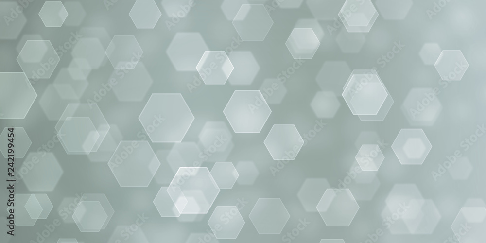 Wall mural abstract hexagonal bokeh background