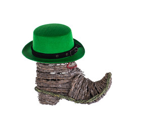 St. Patrick's Day green hat on a white background