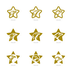 Obraz premium Set of Star Eagle logo Vector Template. Eagle logo with stars icon