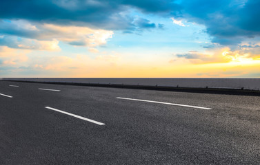 Fototapeta premium Air highway asphalt road and beautiful sky scenery