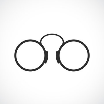Old round eye glasses icon