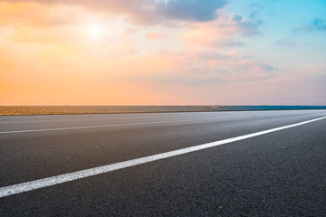 Fototapeta premium Air highway asphalt road and beautiful sky scenery