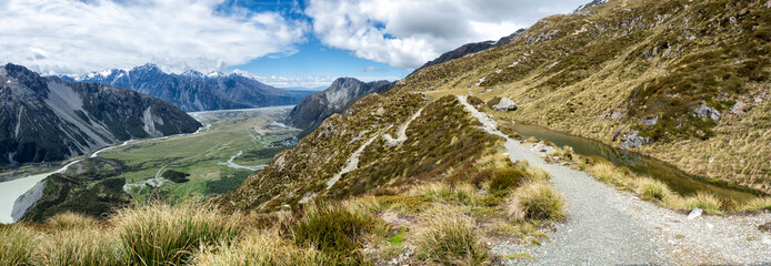 Sealy Tarns Track view, Aoraki, Mount Cook, New Zealand, NZ