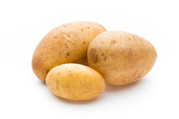 New potato isolated on the white background.