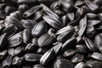 Black, natural, roast sunflower seeds. For texture or background