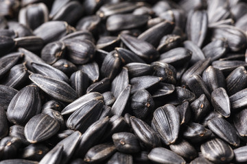 Black, natural, roast sunflower seeds. For texture or background