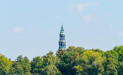 Domturm Zwickau hinter B&auml;umen