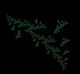 Ufo green fractal pattern background. Fantasy fractal texture. Digital art. 3D rendering. Computer generated image.