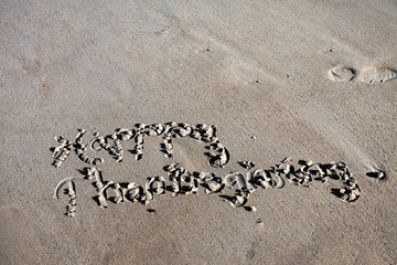 Happy Thanksgiving in the sand