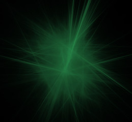 Ufo green lines fractal background. Fantasy fractal texture. Digital art. 3D rendering. Computer generated image.