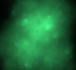 Ufo green blurred fractal background. Fantasy fractal texture. Digital art. 3D rendering. Computer generated image.