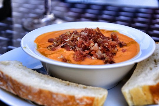 Typical salmorejo dish in Cordoba