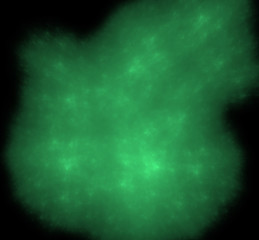 Ufo green blurred fractal background. Fantasy fractal texture. Digital art. 3D rendering. Computer generated image.