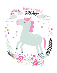 cute magical unicorn