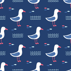 Fototapeta premium seamless pattern gull