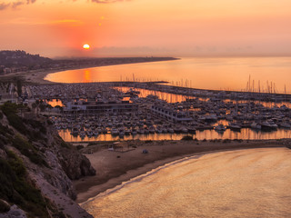 The beach of Castelldefels at dawn