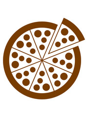 salami abschneiden lecker pizza hunger fast food essen diät ungesund abnehmen fressen snack rund scheibe stück kreis clipart logo design