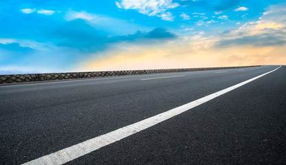 Fototapeta premium Air highway asphalt road and beautiful sky scenery