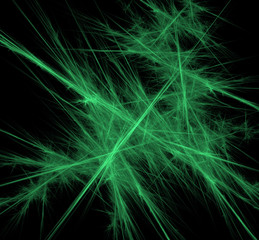 Ufo green lines fractal background. Fantasy fractal texture. Digital art. 3D rendering. Computer generated image.