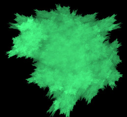 Ufo green blurred fractal background. Fantasy fractal texture. Digital art. 3D rendering. Computer generated image.