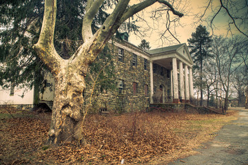 Abandoned building from Letchworth Village former institution the physically and mentally disabled - obrazy, fototapety, plakaty