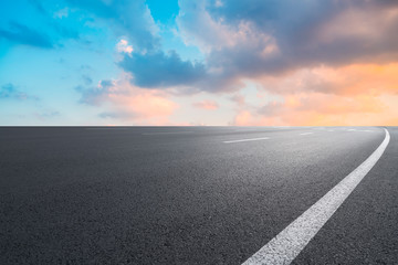 Air highway asphalt road and beautiful sky scenery