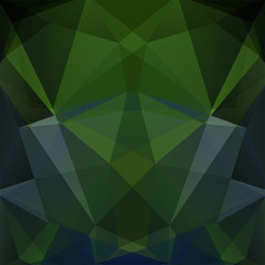 Abstract dark green mosaic background. Triangle geometric background. Design elements. Vector illustration
