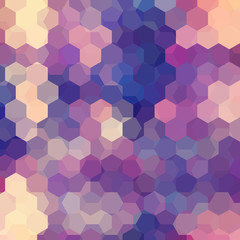 Fototapeta na wymiar Abstract hexagons vector background. Geometric vector illustration. Creative design template. Purple, beige colors.