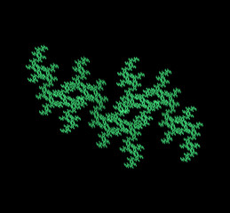 Ufo green fractal pattern background. Fantasy fractal texture. Digital art. 3D rendering. Computer generated image.