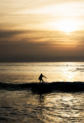 Silhouette of a surfer 