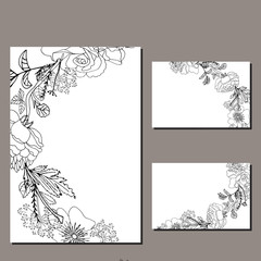 Template set or your design, greeting cards. 