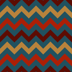 Retro Chevron Seamless Pattern - Vintage zig zag chevron seamless pattern in retro colors of orange, red, maroon, and blue inspired by 1970s