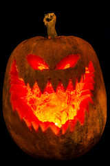 Naklejka premium Halloween pumpkin Jack O'Lantern head