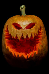 Naklejka premium Halloween pumpkin Jack O'Lantern head