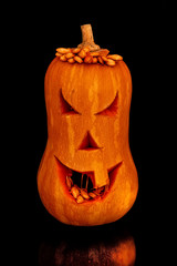 Naklejka premium Halloween pumpkin Jack O'Lantern head