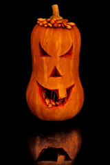 Naklejka premium Halloween pumpkin Jack O'Lantern head