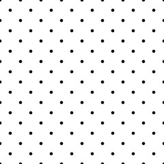Black and White Polka Dots Seamless Pattern - Classic polka dot style with black dots and white background seamless pattern