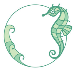 Beautiful frame with seahorses.