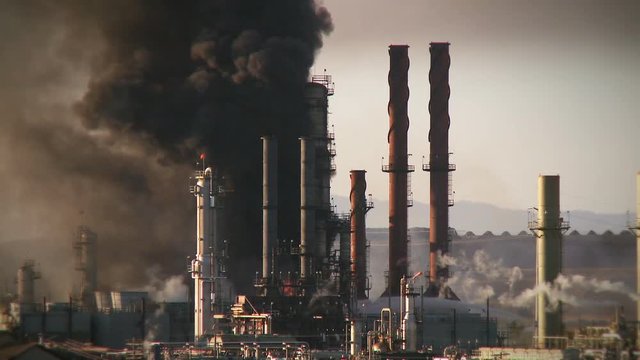 Oil Refinery Fire