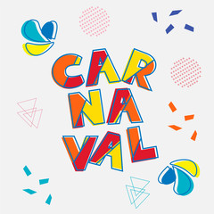 Brazilian Carnaval modern background vector. Carnival in Portuguese language. 