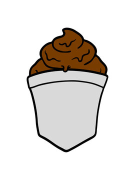 haufen schei&szlig;e kacke kot h&auml;ufchen ekelig lustig gestank tasche brusttasche hemd comic cartoon lustig clipart design