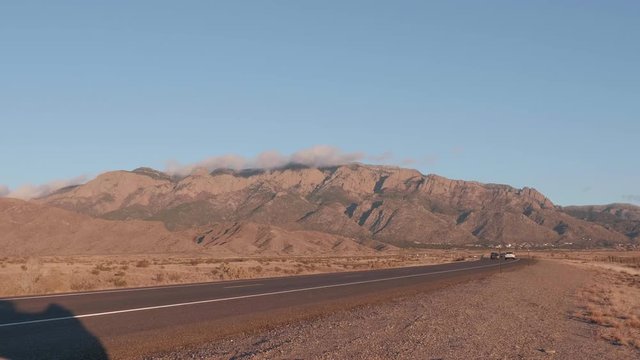 Albuquerque Sandia Mountains With Tramway During Sunset